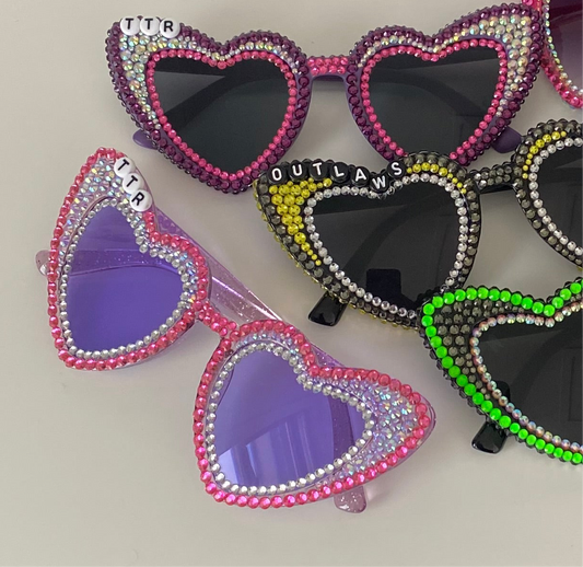 JAB Original Sparkle Heart Sunglasses - Personalised